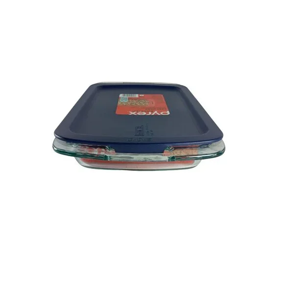 Pyrex Easy Grab Glass Casserole Baking Dish 3qt. 13x9x2 W/Blue Lid New - Picture 5 of 8